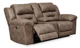 Upholstery Manual Recliner Loveseat w. Console - Stoneland