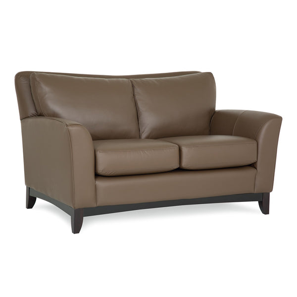 Palliser Custom Loveseat with Wood Base and Sweet Heart Back - India