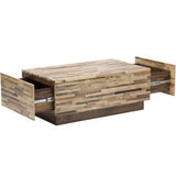 2-Drawer Reclaimed Pine Wood Coffee Table - Caledonia