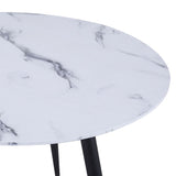 Marble Looking Round Dining Table - Emery