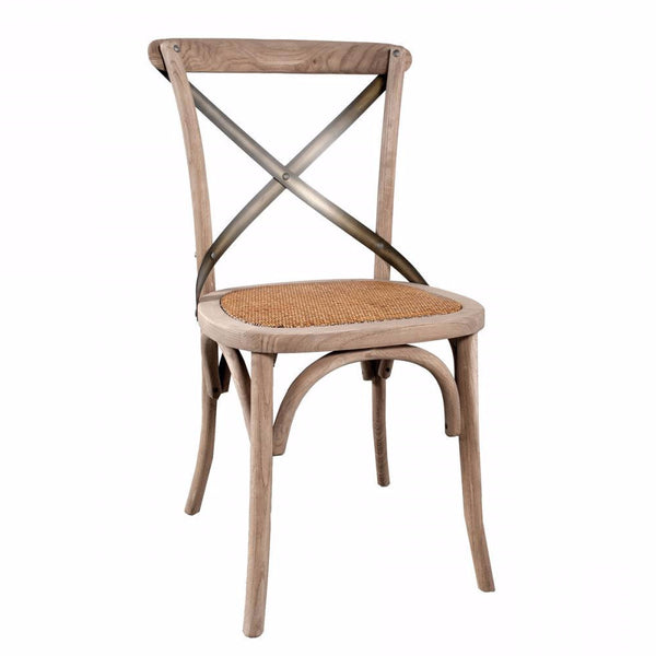 Natural Rustic Dining Chair - Cross Back
