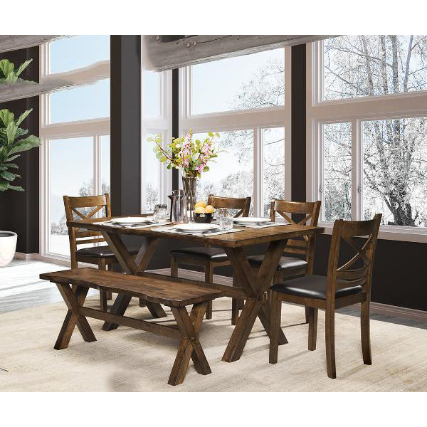 Live Edge Dining Table with 4 Chairs and 1 Bench - 5000