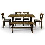 Live Edge Dining Table with 4 Chairs and 1 Bench - 5000