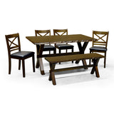 Live Edge Dining Table with 4 Chairs and 1 Bench - 5000