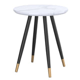 Marble Looking Accent Table- Emery