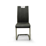 Grey Color Dining Chair with contrast stitches- 5178