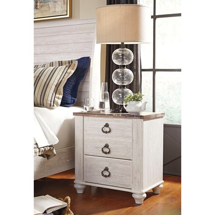 Edmonton Furniture Store | Urban Rustic White Wash Night Table - B267