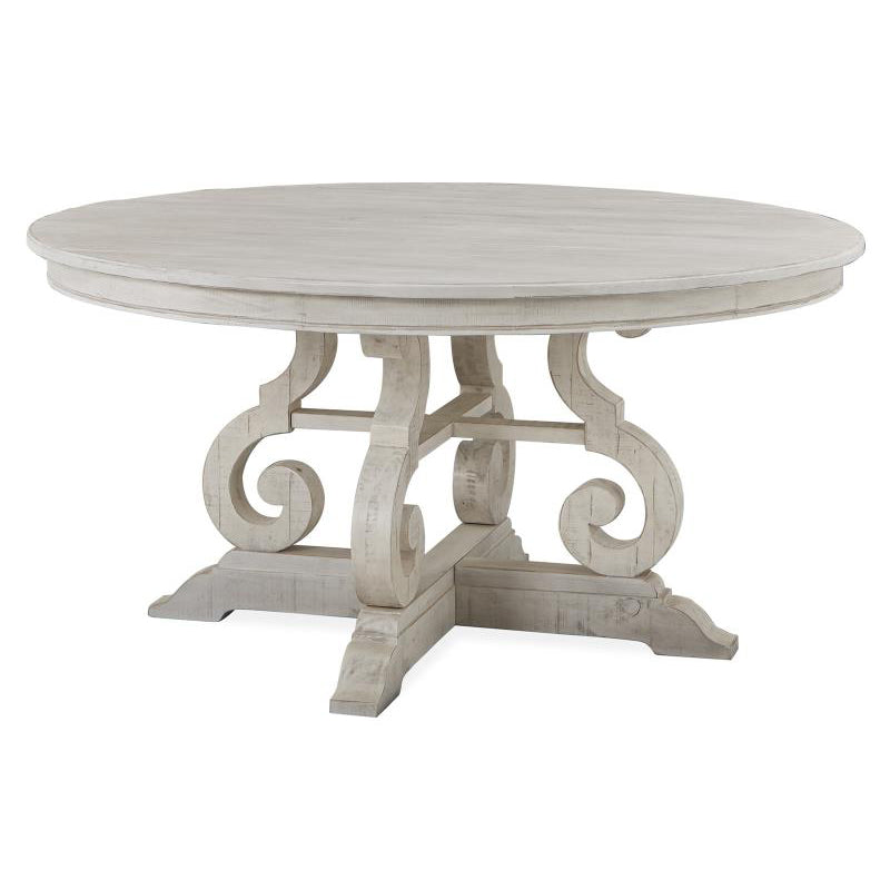 Edmonton Furniture Store | White Wash Rustic Solid Round Dining Table  - Bronwyn