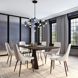 Edmonton Furniture Store | Rectangular Walnut Table Set with Brushed Chrome Legs - Drake