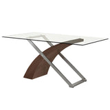 Modern Glass Top Dining Table w/6 Chairs - Veneta