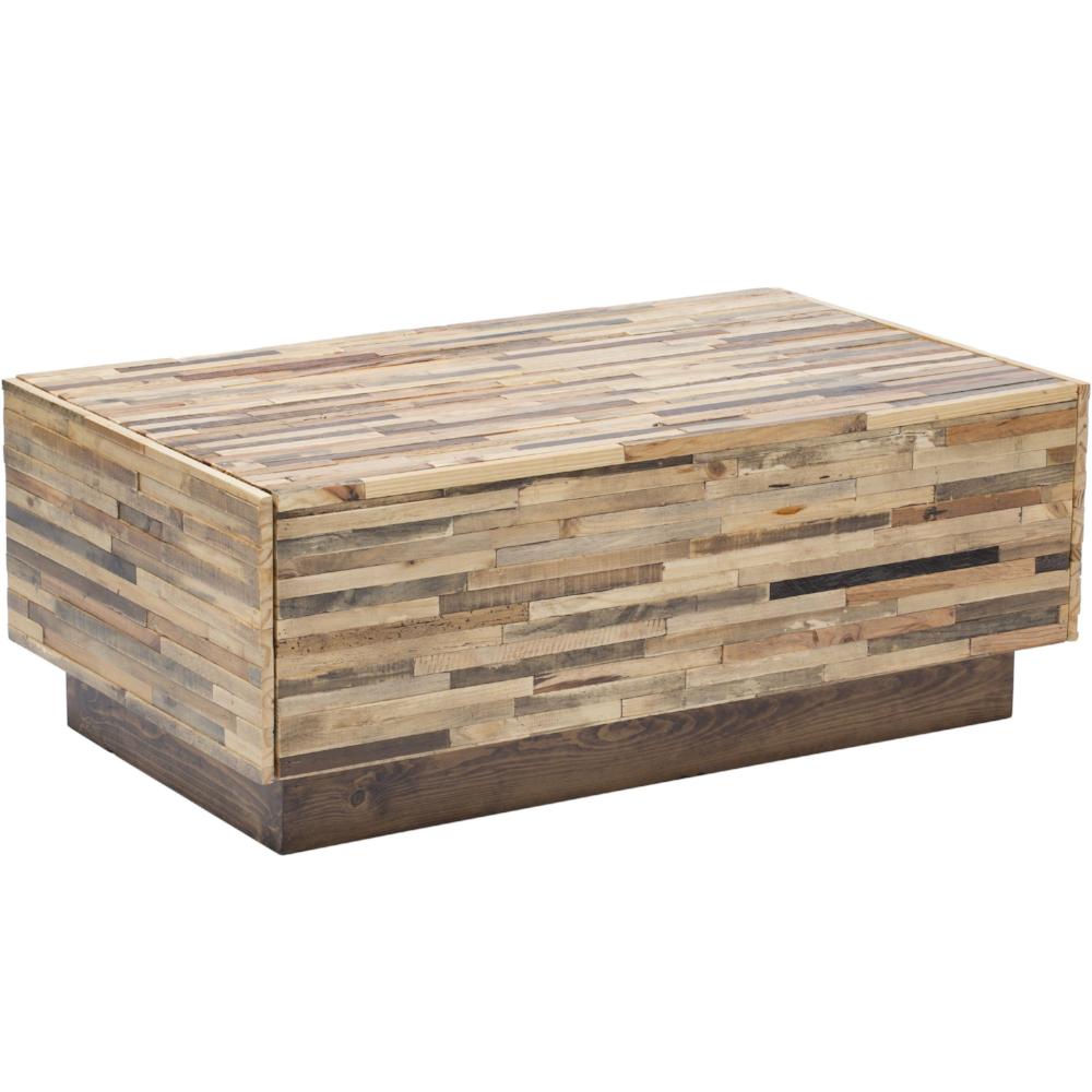 2-Drawer Reclaimed Pine Wood Coffee Table - Caledonia