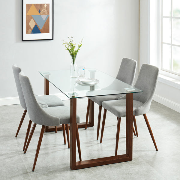 Edmonton Furniture Store | Rectangular Dining Table Set in Walnut Base - Franco/Cora