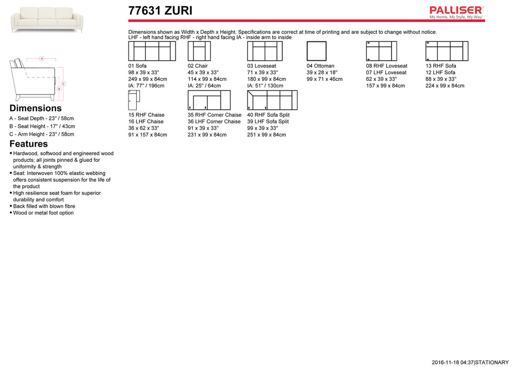 Palliser Custom Made in Canada Loveseat - Zuri