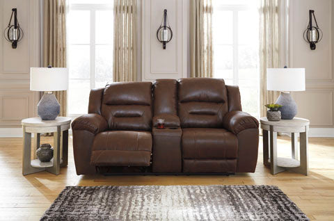 Upholstery Manual Recliner Loveseat w. Console - Stoneland