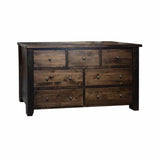 Solid Pine Canadian Made 7 Drawer Dresser - Rough Sawn