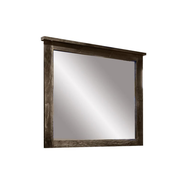 Solid Pine Canadian Made Landscape Mirror - Rough Sawn