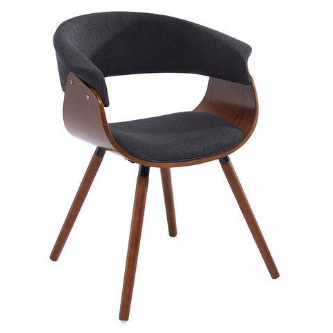 Charcoal Grey Fabric and Bent Wood Accent Chair - Holt