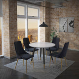 Marble Looking Round Dining Table - Emery