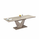 Washed Oak Self-storing Extension Table