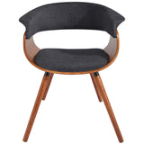 Charcoal Grey Fabric and Bent Wood Accent Chair - Holt