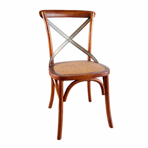Brown Dining Chair -  Cross Back
