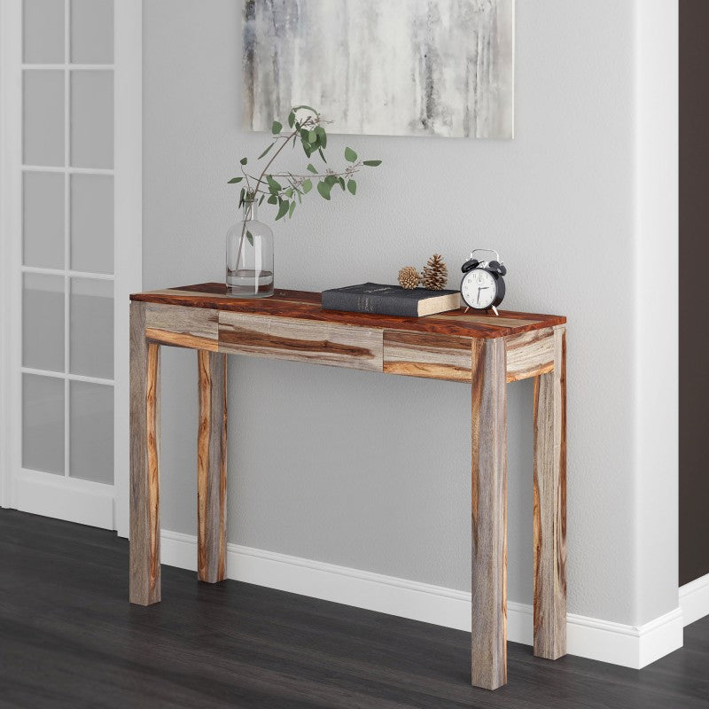 Edmonton Furniture Store | Grey Modern Rustic Solid Wood Sofa Table - Idris