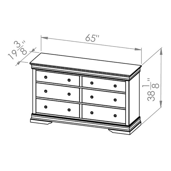 Solid Wood Canadian Made 6 Drawer Dresser- Bayshore