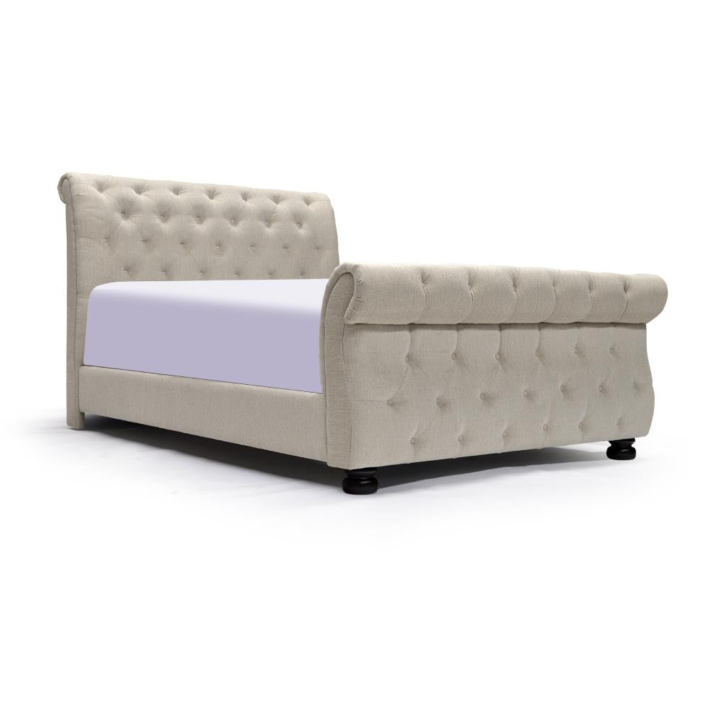 Curved Shape Upholstered Queen Bed - B643