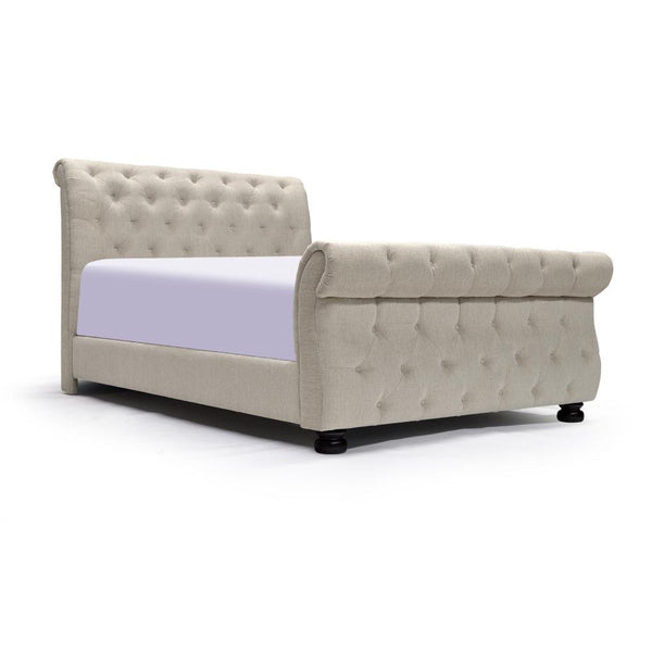Curved Shape Upholstered King Bed - B643