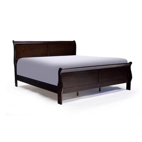 Cherry Color Wood Queen Bed - 2147