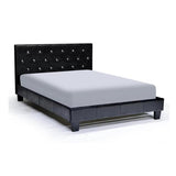 Black Color Platform Queen Bed - Glitz