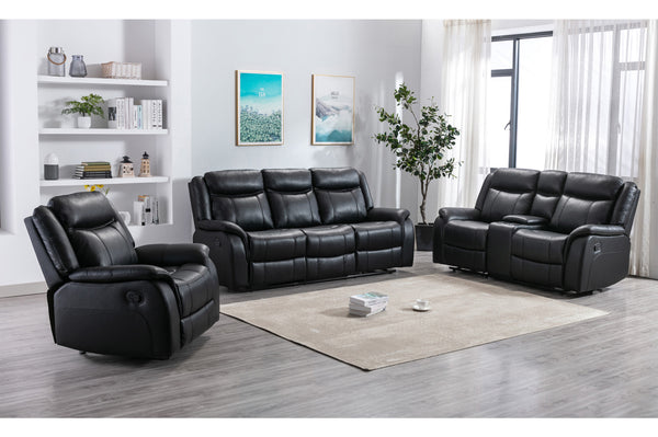 Edmonton Furniture Store | Charcoal Velvet Reclining Set with Drop Down ...