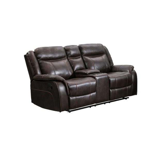 Leather Gel Recliner Sofa Loveseat with Console - 99926
