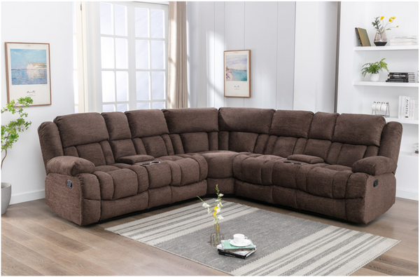 Cozy Fabric Recliner Sectional with console - 99928