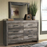 Edmonton Furniture Store | Rustic Gray Queen Upholstered Poster Bed - B440
