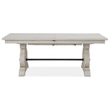 Edmonton Furniture Store | White Wash Rustic Solid Dining Table with 2 Butterfly Leaf - Bronwyn