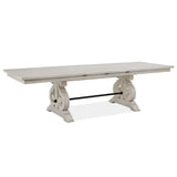 Edmonton Furniture Store | White Wash Rustic Solid Dining Table with 2 Butterfly Leaf - Bronwyn