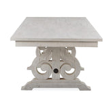 Edmonton Furniture Store | White Wash Rustic Solid Dining Table with 2 Butterfly Leaf - Bronwyn