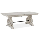 Edmonton Furniture Store | White Wash Rustic Solid Dining Table with 2 Butterfly Leaf - Bronwyn