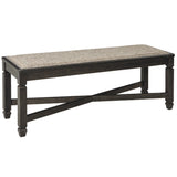 Edmonton Furniture Store | Black Textured Table W/ 4 Chair & Bench- D736
