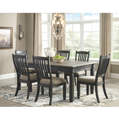 Edmonton Furniture Store | Black Textured Table W/ 4 Chair & Bench- D736