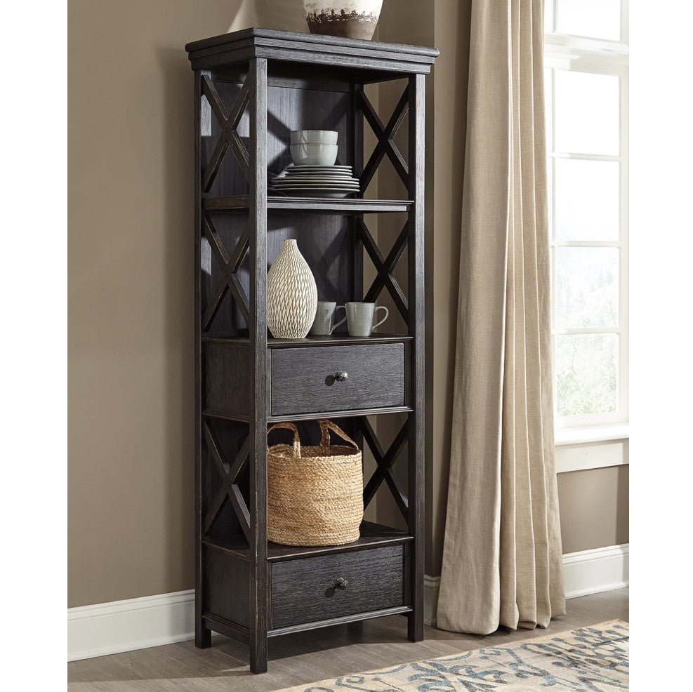 Edmonton Furniture Store | Black Textured Display Cabinet- D736