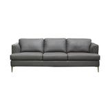 Genuine Stain Resistant Leather Sofa - Davenport Grey