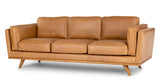 Tan Finish Leather Sofa - White Rock | Edmonton Furniture Store