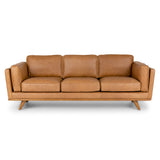 Tan Finish Leather Sofa - White Rock | Edmonton Furniture Store