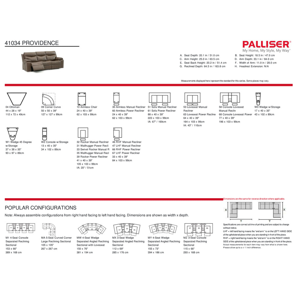 Palliser Custom Power Recliner Sectional - Providence