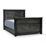 Edmonton Furniture Store | Solid Pine Canadian Made King Bed in Ebony Finish - Rough Sawn